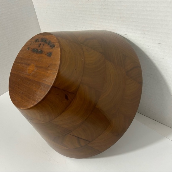 Vintage Wooden Serving Bowl Walnut Large Rustic Brown 10.5x5.5”
